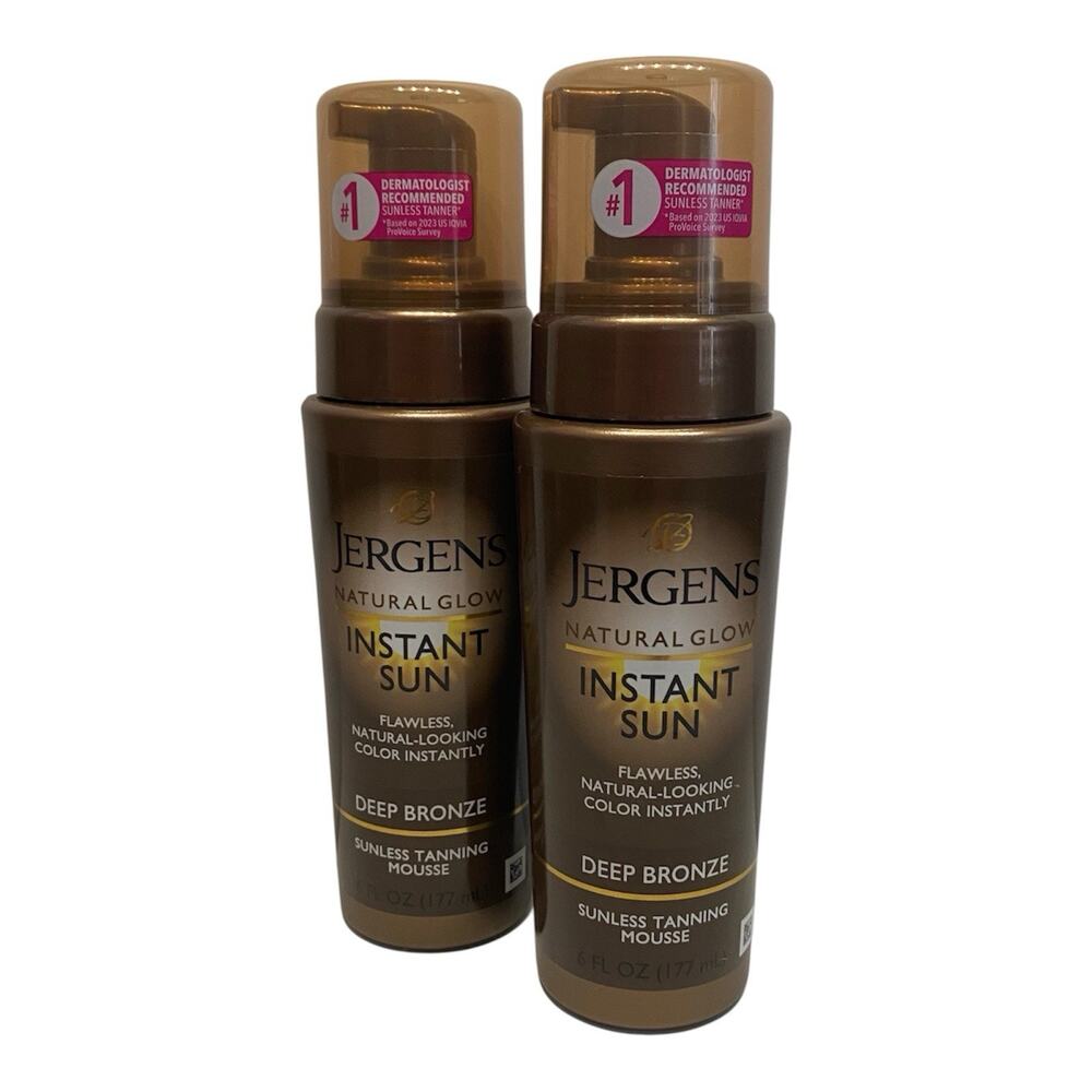 Jergens Natural Glow Deep Bronze Tanning Mousse 6 fl oz 2 Pack Sunless